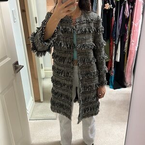 Intermix fringe pattern jacket